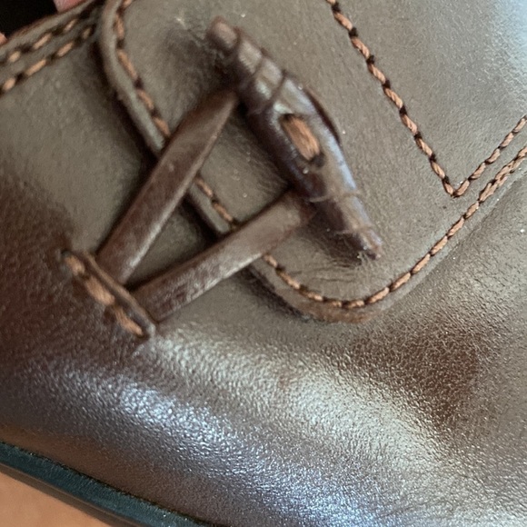 Clarks Brown Leather Mules clogs Womens 9 cushion comfort shoe slide on quality - Picture 8 of 11